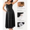 image:imagePopilush Evening Dresses for Women All in One Shapewear ALine Midi Dress with Built in Bra Tummy Control Tea PartyBlack