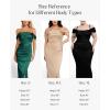 image:imagePopilush Womens Shapewear Maxi Dress Multi Way Wear Off The Shoulder Bodycon Long Cocktail Formal DressesEmerald Green
