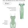 image:imagePopilush Womens Shapewear Maxi Dress Multi Way Wear Off The Shoulder Bodycon Long Cocktail Formal DressesSage Green