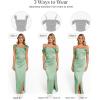 image:imagePopilush Womens Shapewear Maxi Dress Multi Way Wear Off The Shoulder Bodycon Long Cocktail Formal DressesSage Green