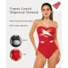 image:imagePopilush Swimsuit for Women Tummy Control  One Piece Bathing Suit with Removable Straps for BeachFiery Paprika Red