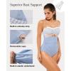 image:imagePopilush Swimsuit for Women Tummy Control  One Piece Bathing Suit with Removable Straps for BeachSea Blue With Ivory