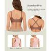 image:imagePopilush Wireless Bras for Women  Push Up Full Coverage Seamless Supportive Bra Mesh Crossover No Underwire TShirt BraletteBrown