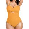 image:imagePopilush Swimsuit for Women Tummy Control  One Piece Bathing Suit with Removable Straps for BeachPastel Orange