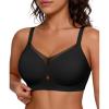 image:imagePopilush Wireless Bras for Women  Push Up Full Coverage Seamless Supportive Bra Mesh Crossover No Underwire TShirt BraletteBlack