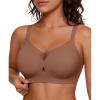 image:imagePopilush Wireless Bras for Women  Push Up Full Coverage Seamless Supportive Bra Mesh Crossover No Underwire TShirt BraletteBrown