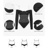 image:imagePopilush Long Sleeve Bodysuit Off The Shoulder Tops For Women Tummy Control Body Suit Built In BraBlack