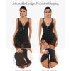 image:imagePopilush Swim Dress for Women One Piece Swimsuits Tummy Control Slimming Mesh Sheer Sarong Wraps Bathing SuitsBlack