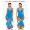 image:imagePopilush Swim Dress for Women One Piece Swimsuits Tummy Control Slimming Mesh Sheer Sarong Wraps Bathing SuitsBlue