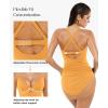 image:imagePopilush Swim Dress for Women One Piece Swimsuits Tummy Control Slimming Mesh Sheer Sarong Wraps Bathing SuitsOrange