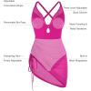 image:imagePopilush Swim Dress for Women One Piece Swimsuits Tummy Control Slimming Mesh Sheer Sarong Wraps Bathing SuitsPurple