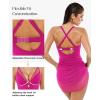 image:imagePopilush Swim Dress for Women One Piece Swimsuits Tummy Control Slimming Mesh Sheer Sarong Wraps Bathing SuitsPurple