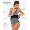 image:imagePopilush Swim Dress for Women One Piece Swimsuits Tummy Control Slimming Mesh Sheer Sarong Wraps Bathing SuitsWhite Leopard