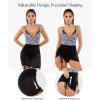 image:imagePopilush Swim Dress for Women One Piece Swimsuits Tummy Control Slimming Mesh Sheer Sarong Wraps Bathing SuitsWhite Leopard