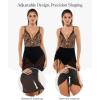 image:imagePopilush Swim Dress for Women One Piece Swimsuits Tummy Control Slimming Mesh Sheer Sarong Wraps Bathing SuitsYellow Leopard