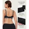 image:imagePopilush Bras for Women Lace Minimizer Underwire Bra Unlined Full Coverage with Comfortable Lift for Large BustBlack