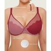 image:imagePopilush Bras for Women Lace Minimizer Underwire Bra Unlined Full Coverage with Comfortable Lift for Large BustRed Lacquer
