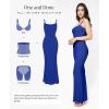 image:imagePopilush Maxi Dresses For Women With Shapewear Sleeveless Backless Ribbed Casual Dress Built In BraBlue