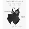 image:imagePopilush One Piece Swimsuit Women Tummy Control V Neck Ruched Shapewear Swimsuits Summer Beach Pool VacationBlack