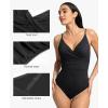 image:imagePopilush One Piece Swimsuit Women Tummy Control V Neck Ruched Shapewear Swimsuits Summer Beach Pool VacationBlack