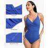 image:imagePopilush One Piece Swimsuit Women Tummy Control V Neck Ruched Shapewear Swimsuits Summer Beach Pool VacationBlue