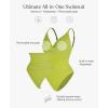 image:imagePopilush One Piece Swimsuit Women Tummy Control V Neck Ruched Shapewear Swimsuits Summer Beach Pool VacationFruit Green