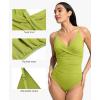 image:imagePopilush One Piece Swimsuit Women Tummy Control V Neck Ruched Shapewear Swimsuits Summer Beach Pool VacationFruit Green