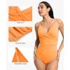 image:imagePopilush One Piece Swimsuit Women Tummy Control V Neck Ruched Shapewear Swimsuits Summer Beach Pool VacationOrange