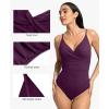 image:imagePopilush One Piece Swimsuit Women Tummy Control V Neck Ruched Shapewear Swimsuits Summer Beach Pool VacationPurple