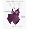 image:imagePopilush One Piece Swimsuit Women Tummy Control V Neck Ruched Shapewear Swimsuits Summer Beach Pool VacationPurple