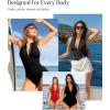 image:imagePopilush Tummy Control One Piece Swimsuit for Women Shapwear Mock Neck Zip Up Swimwear Slimming Bathing Suit Padded OutfitsBlack