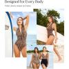 image:imagePopilush Tummy Control One Piece Swimsuit for Women Shapwear Mock Neck Zip Up Swimwear Slimming Bathing Suit Padded OutfitsCheetah