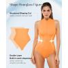 image:imagePopilush Tummy Control One Piece Swimsuit for Women Shapwear Mock Neck Zip Up Swimwear Slimming Bathing Suit Padded OutfitsOrange