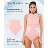 image:imagePopilush Tummy Control One Piece Swimsuit for Women Shapwear Mock Neck Zip Up Swimwear Slimming Bathing Suit Padded OutfitsPink