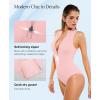 image:imagePopilush Tummy Control One Piece Swimsuit for Women Shapwear Mock Neck Zip Up Swimwear Slimming Bathing Suit Padded OutfitsPink
