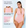 image:imagePopilush Tummy Control One Piece Swimsuit for Women Shapwear Mock Neck Zip Up Swimwear Slimming Bathing Suit Padded OutfitsPink