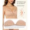 image:imagePopilush Wireless Bras with Support and Lift Push Up Lace Bra for Women No Underwire Comfortable Deep V Bralettes 3D MoldedBeige