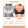image:imagePopilush Wireless Bras with Support and Lift Push Up Lace Bra for Women No Underwire Comfortable Deep V Bralettes 3D MoldedBlack