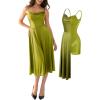 image:imagePopilush Corset Dress All in One Shapewear ALine Midi Dresses for Women with Built in Bra Tummy Control Tea Party EveningGreen