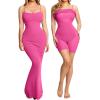 image:imagePopilush Maxi Dresses For Women With Shapewear Sleeveless Backless Ribbed Casual Dress Built In BraPink