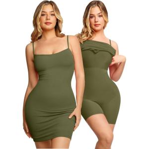 image:imagePopilush Club Dresses for Women Built in Bra Dress Tummy Control Shapewear Mini Cocktail Dress Party Date Night BodyconGreen