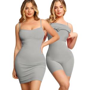 image:imagePopilush Club Dresses for Women Built in Bra Dress Tummy Control Shapewear Mini Cocktail Dress Party Date Night BodyconGrey