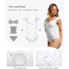 image:imagePopilush Shapewear Bodysuits for Women  Corset Tank Tops with Built in Bras Sleeveless Ruched Cute Going Out OutfitsWhite