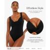 image:imagePopilush Black Lace Bodysuit Tummy Control Modal Soft V Neck Sleeveless Lace Layered Bra Bodysuit Going Out Tops
