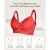 image:imagePopilush Bralettes for Women with Support Full Coverage Wireless Minimizer Bras Push Up Seamless Bra with Removable PadsRed