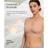 image:imagePopilush Bralettes for Women with Support Full Coverage Wireless Minimizer Bras Push Up Seamless Bra with Removable PadsWarm Beige