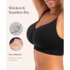 image:imagePopilush Bras for Women Wireless Bra Seamless No Underwire Support Push Up Bralettes Full Coverage BlackSkin S