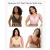 image:imagePopilush Comfortable Bras for Women  Wireless Bra Seamless Bralette Full Coverage Deep V Leopard Print Bra Everyday Bras