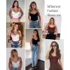 image:imagePopilush Corset Bodysuit Built in Bra  V Neck Bodysuits for Women Tummy Control Thong Shapewear Concert Outfits Club TopsWhite