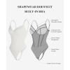image:imagePopilush Corset Bodysuit Built in Bra  V Neck Bodysuits for Women Tummy Control Thong Shapewear Concert Outfits Club TopsWhite